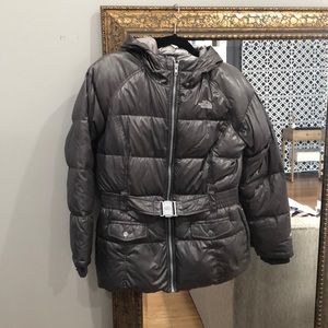 North Face girls XL (18) warm, belted, with hood